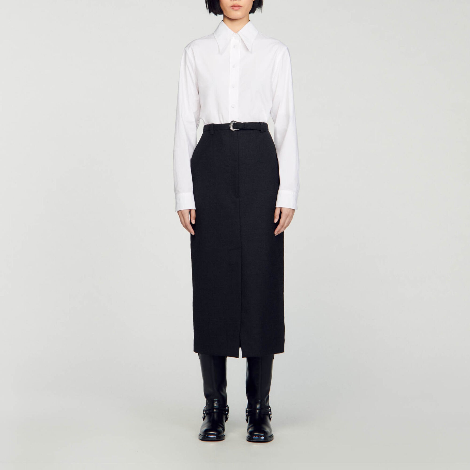 Western buckled pencil skirt
