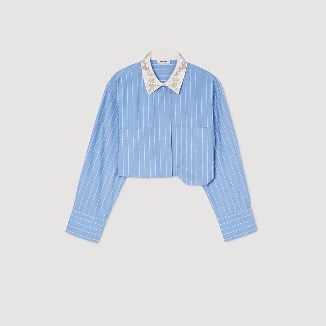 Striped cropped shirt