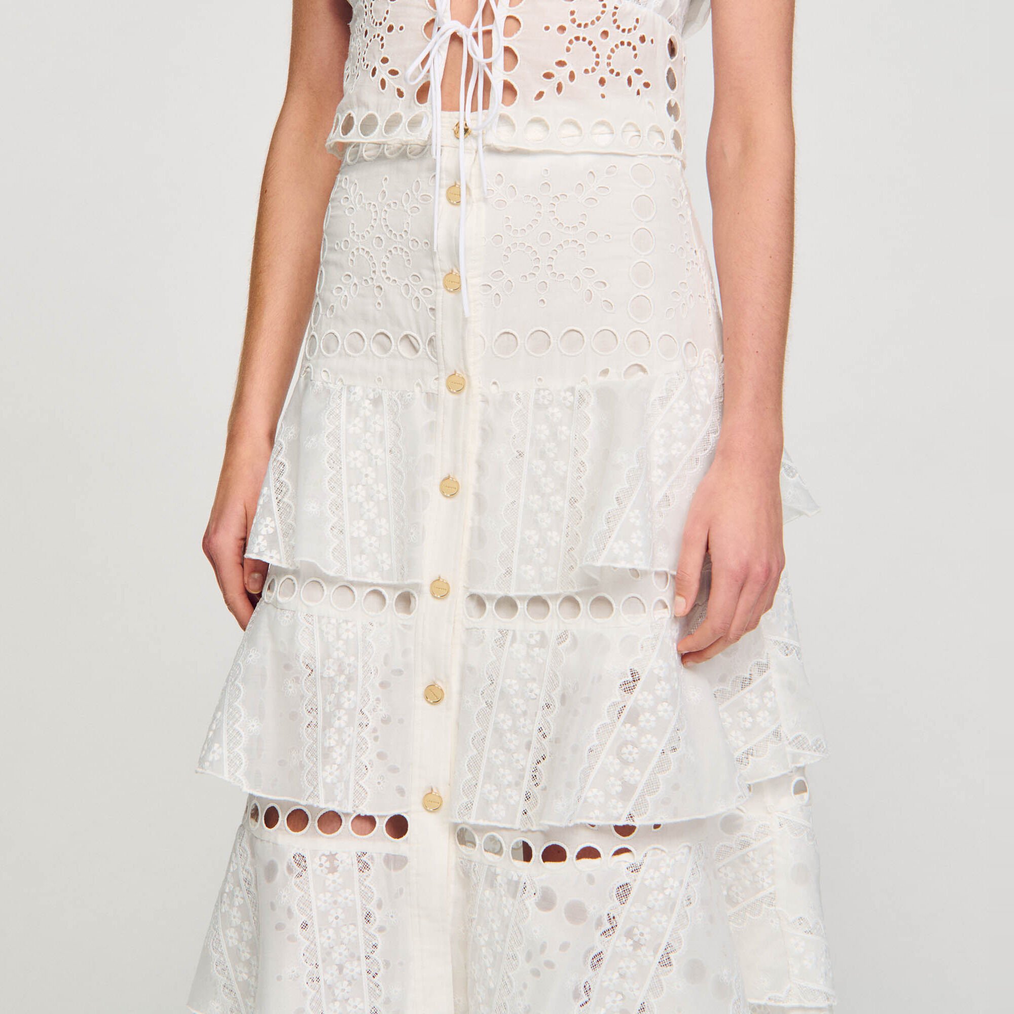 Broderie anglaise long skirt