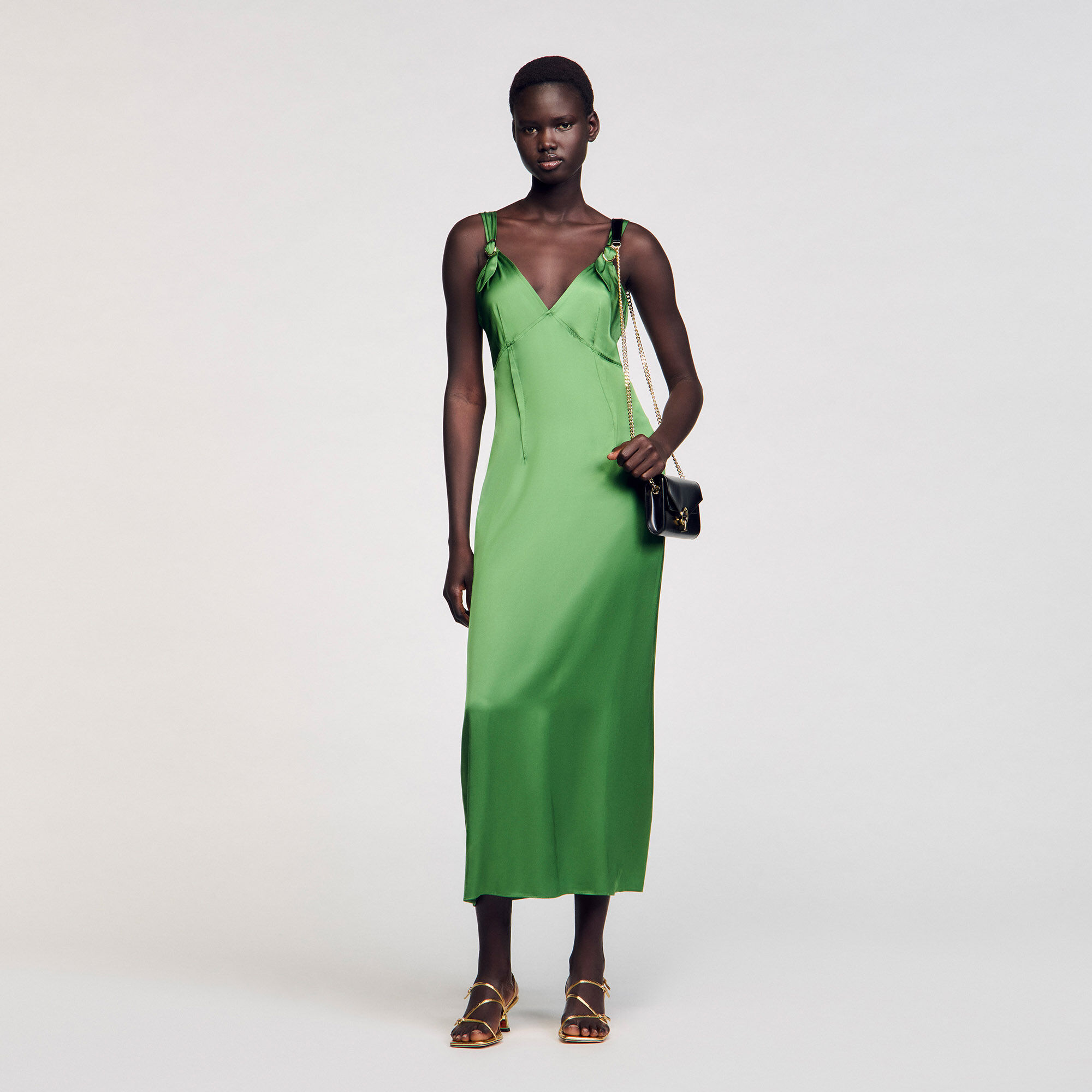 Fluid satin-effect dress