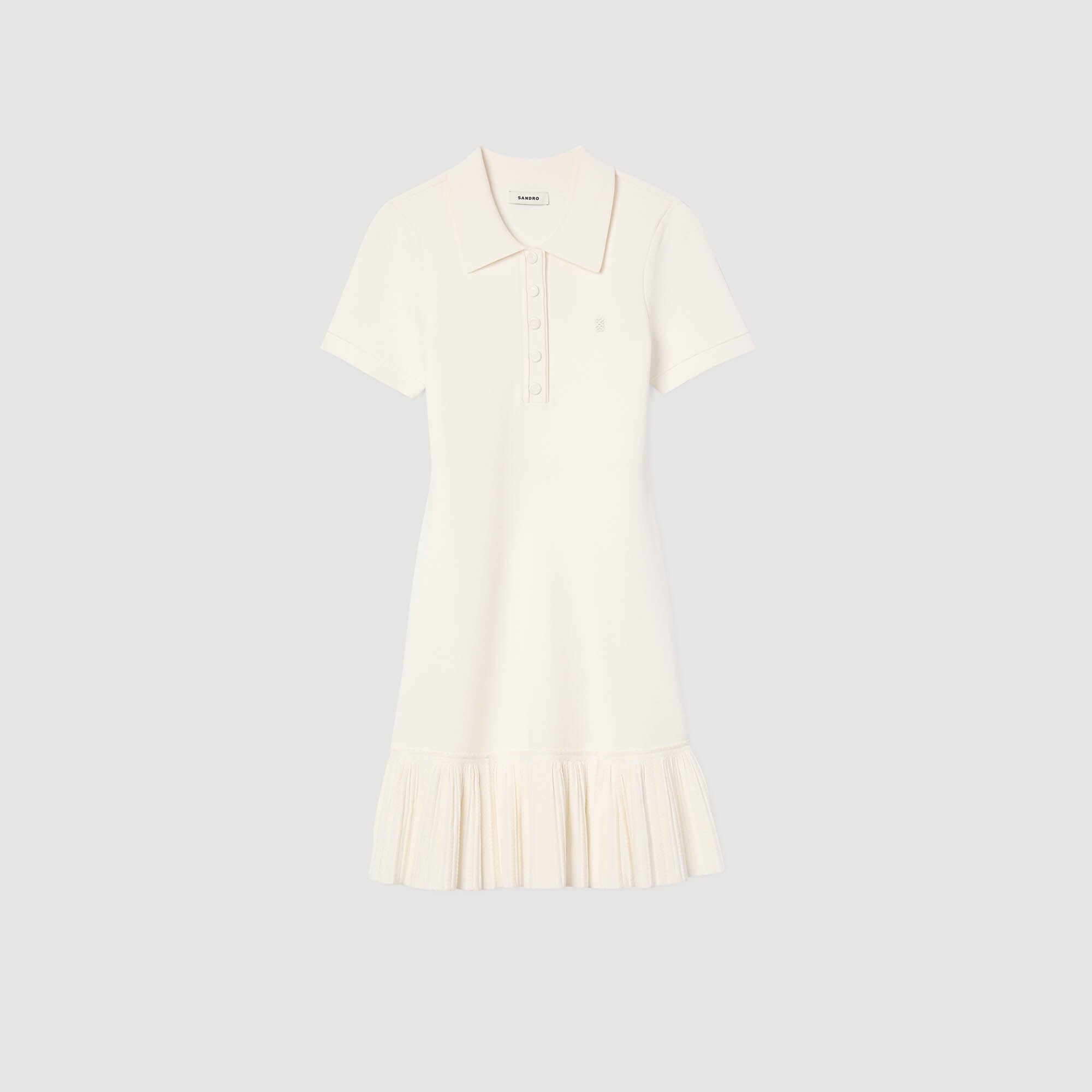 Mini knit dress with polo neck