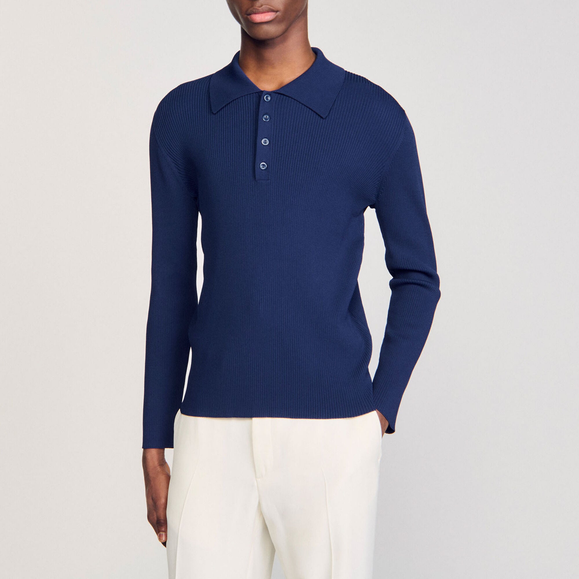 Ribbed polo shirt