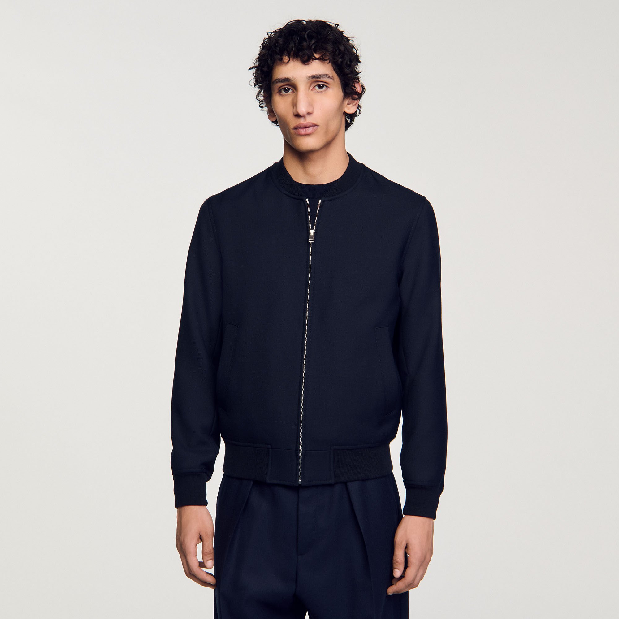 Zip-up varsity jacket