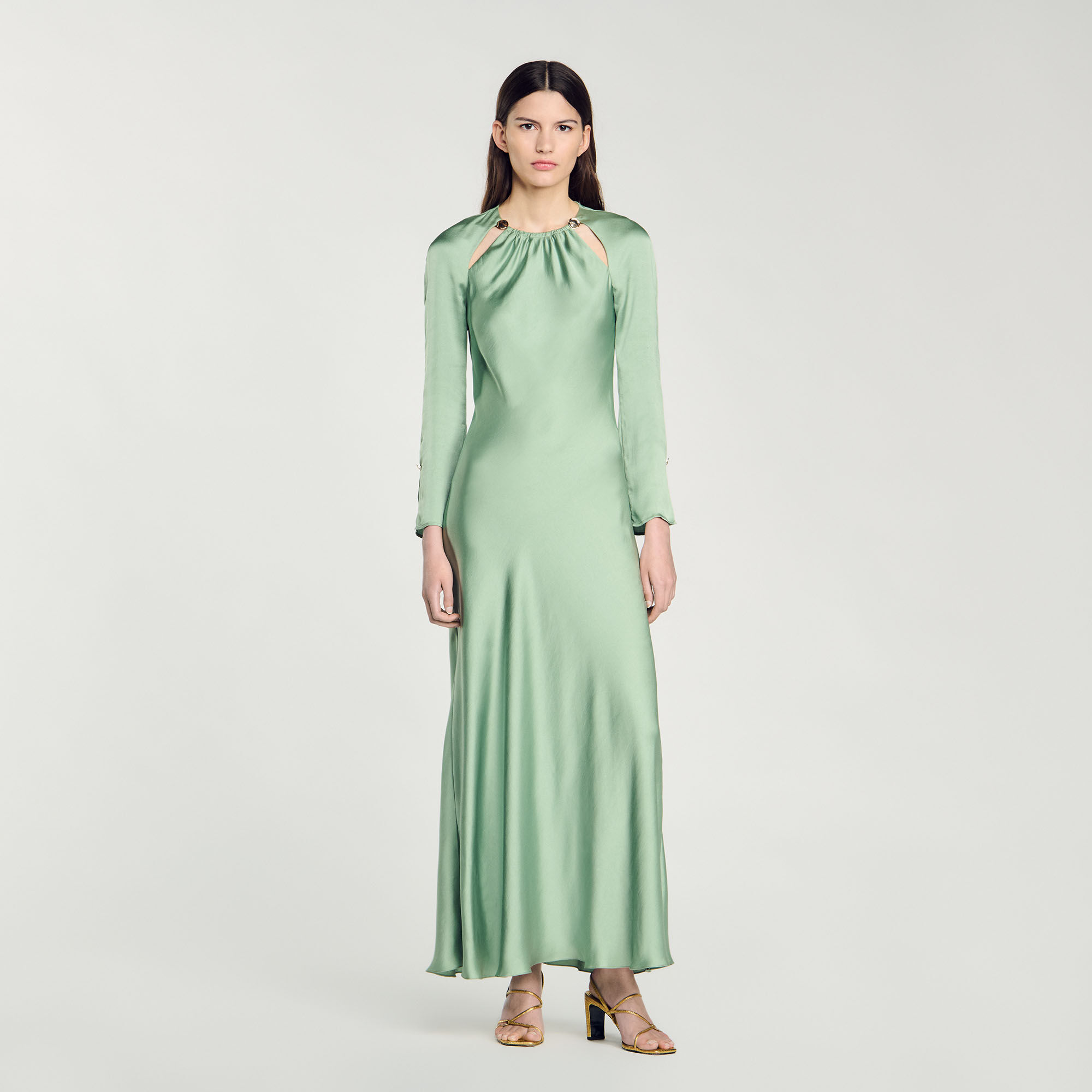 Long-sleeved maxi dress