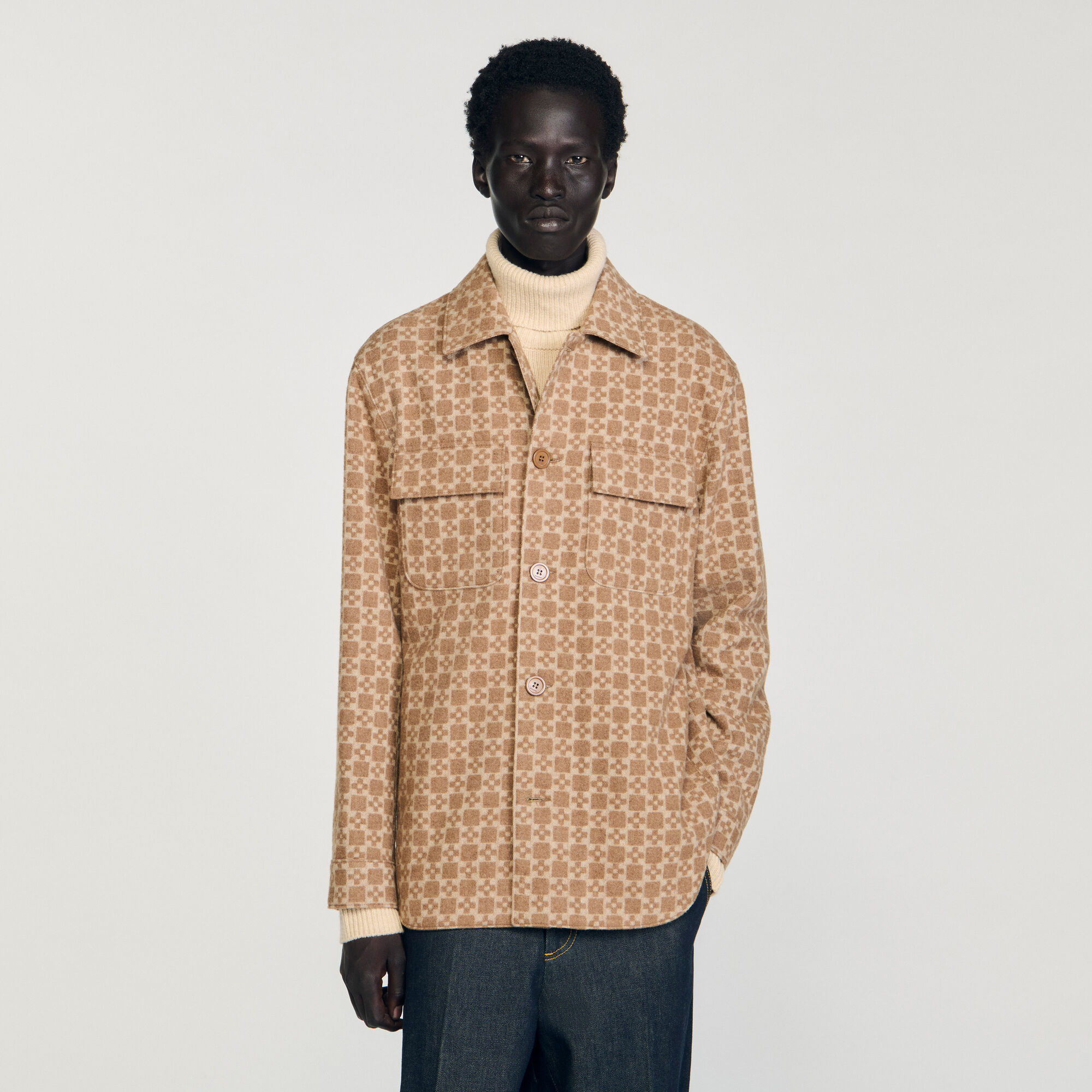 Square Cross jacquard overshirt