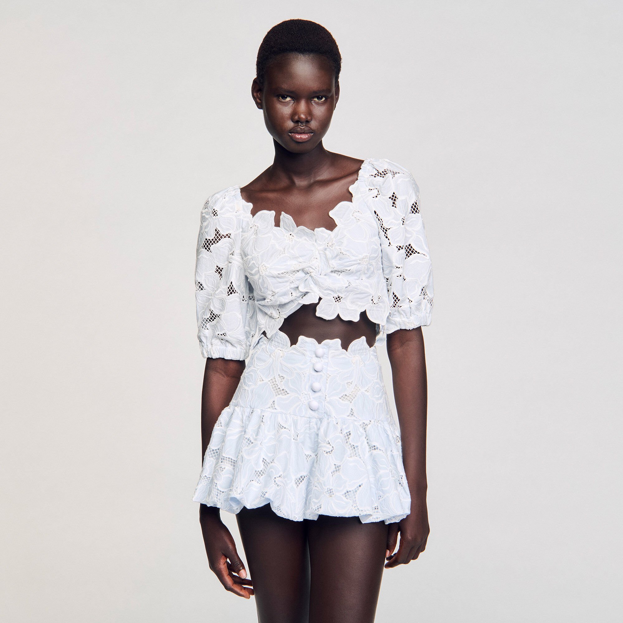 Guipure lace top
