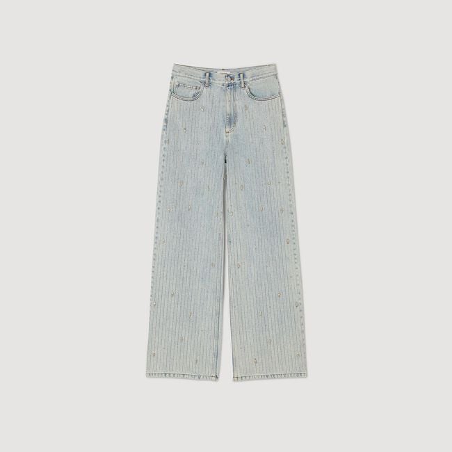 Rhinestone-embellished jeans