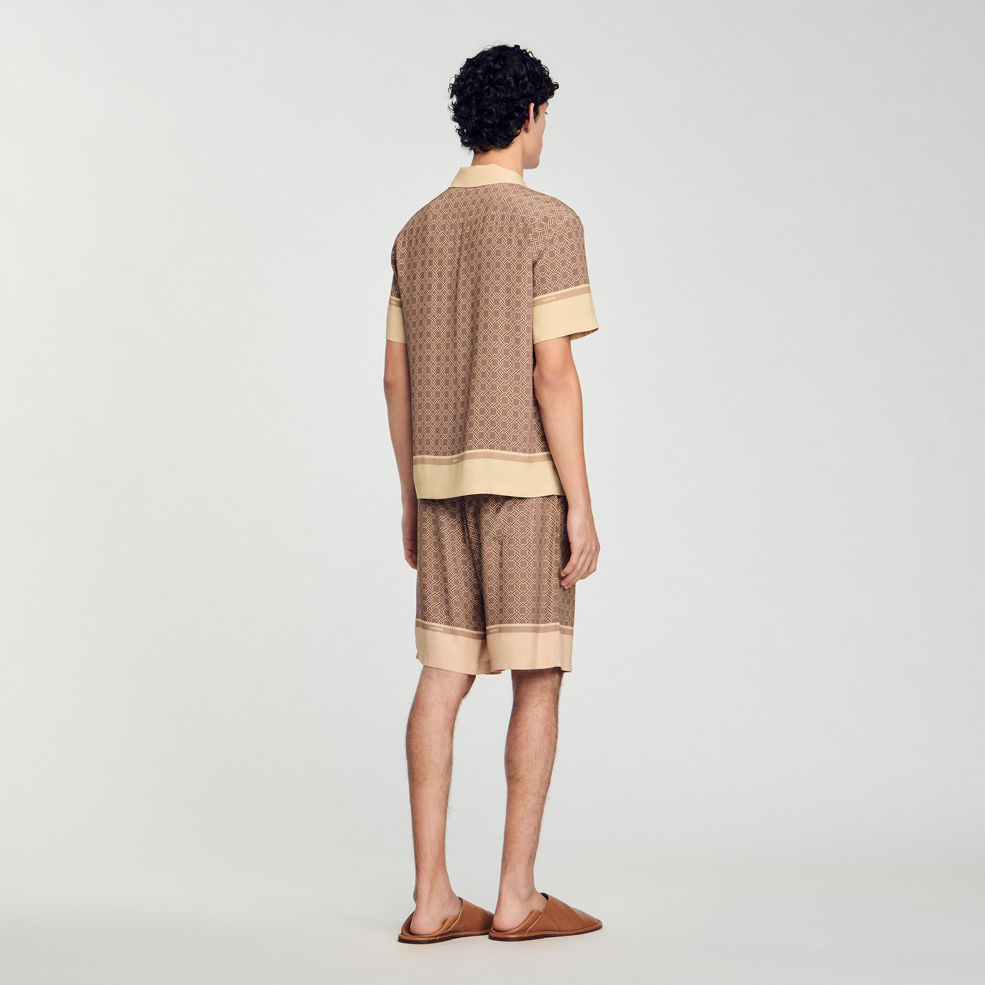 Men’s ARCHIVIO アンダーシャツ サイズ48 Short-sleeved patterned shirt white / beige for Men | Sandro