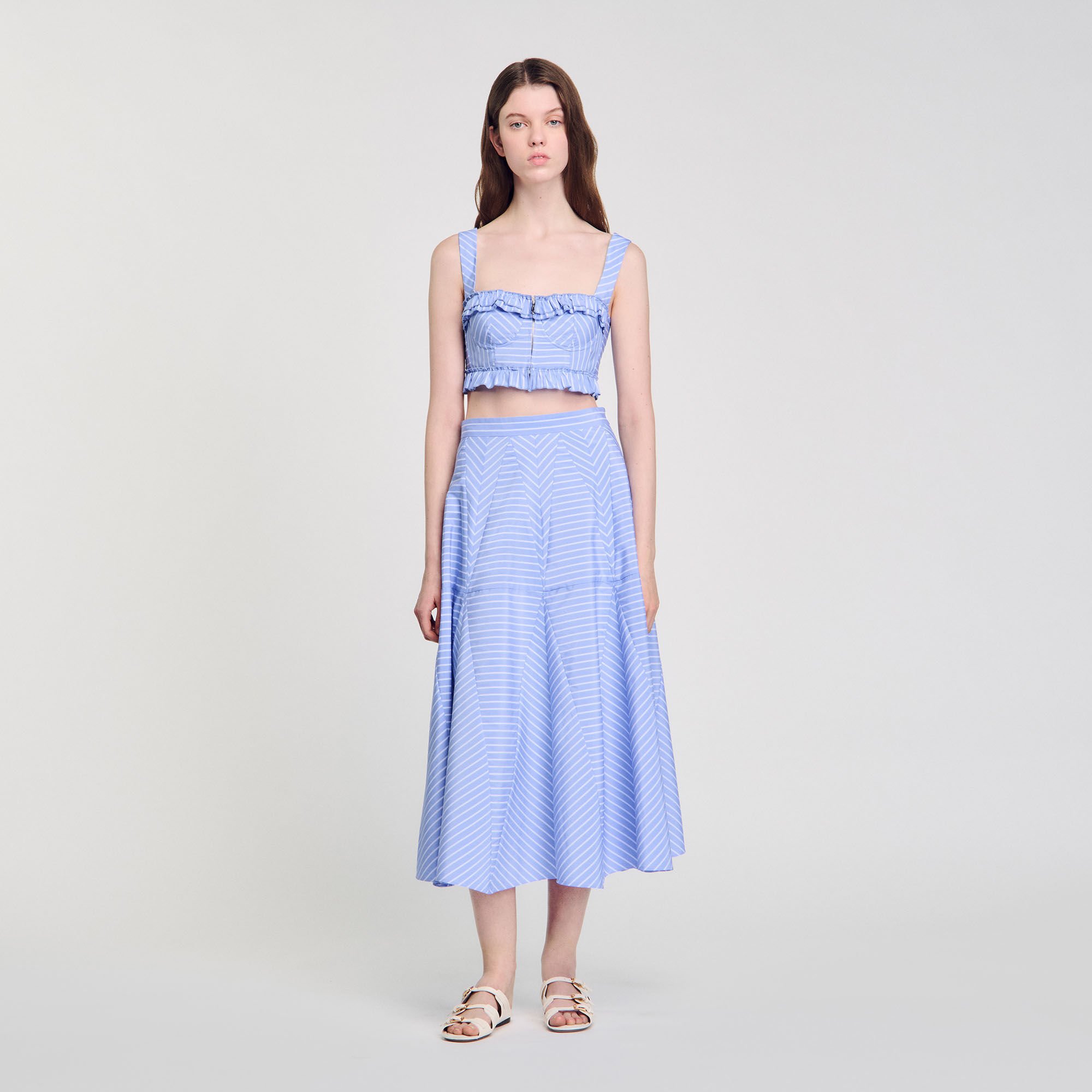Long striped skirt