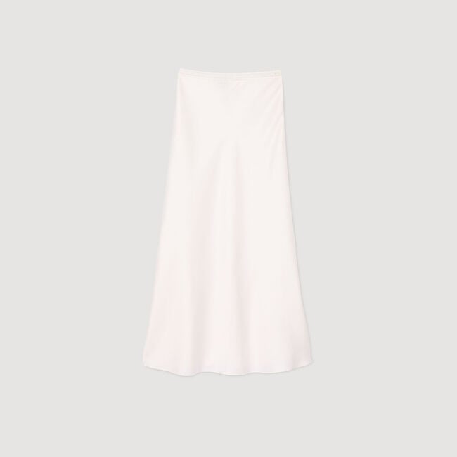 Long satin-effect skirt