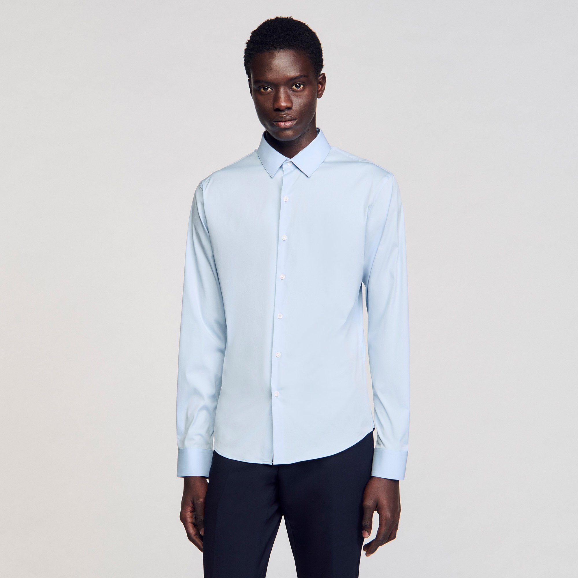 Fitted stretch cotton shirt