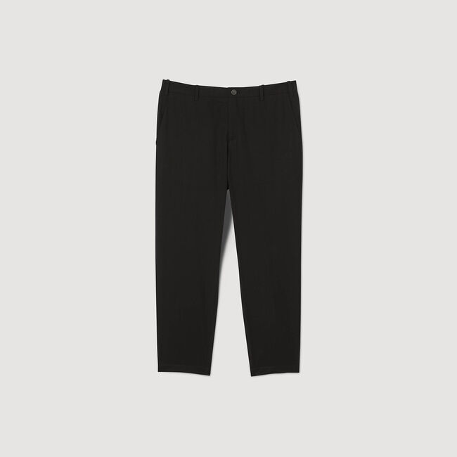 Cotton carrot-cut trousers