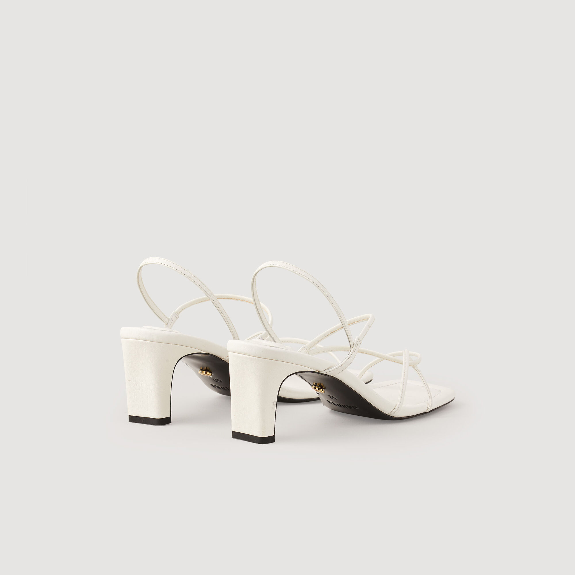 Strappy Sandals white / beige For Women | Sandro Paris