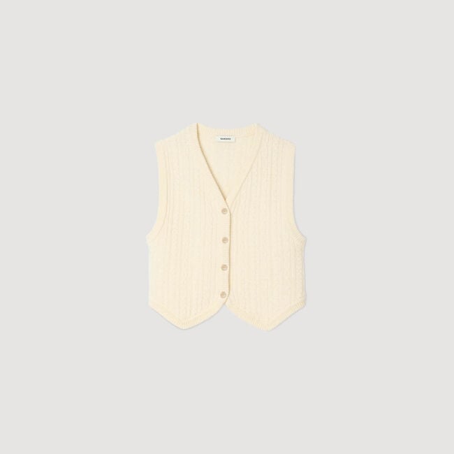 Cable knit vest
