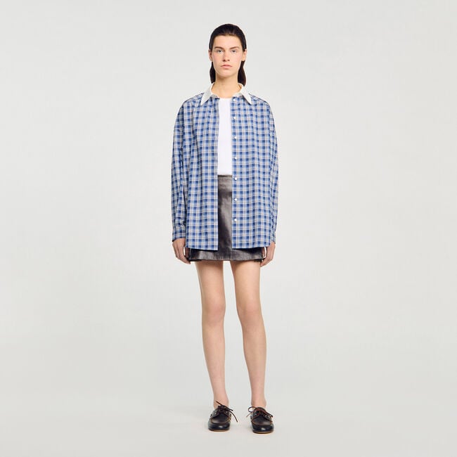 Rhinestone check shirt
