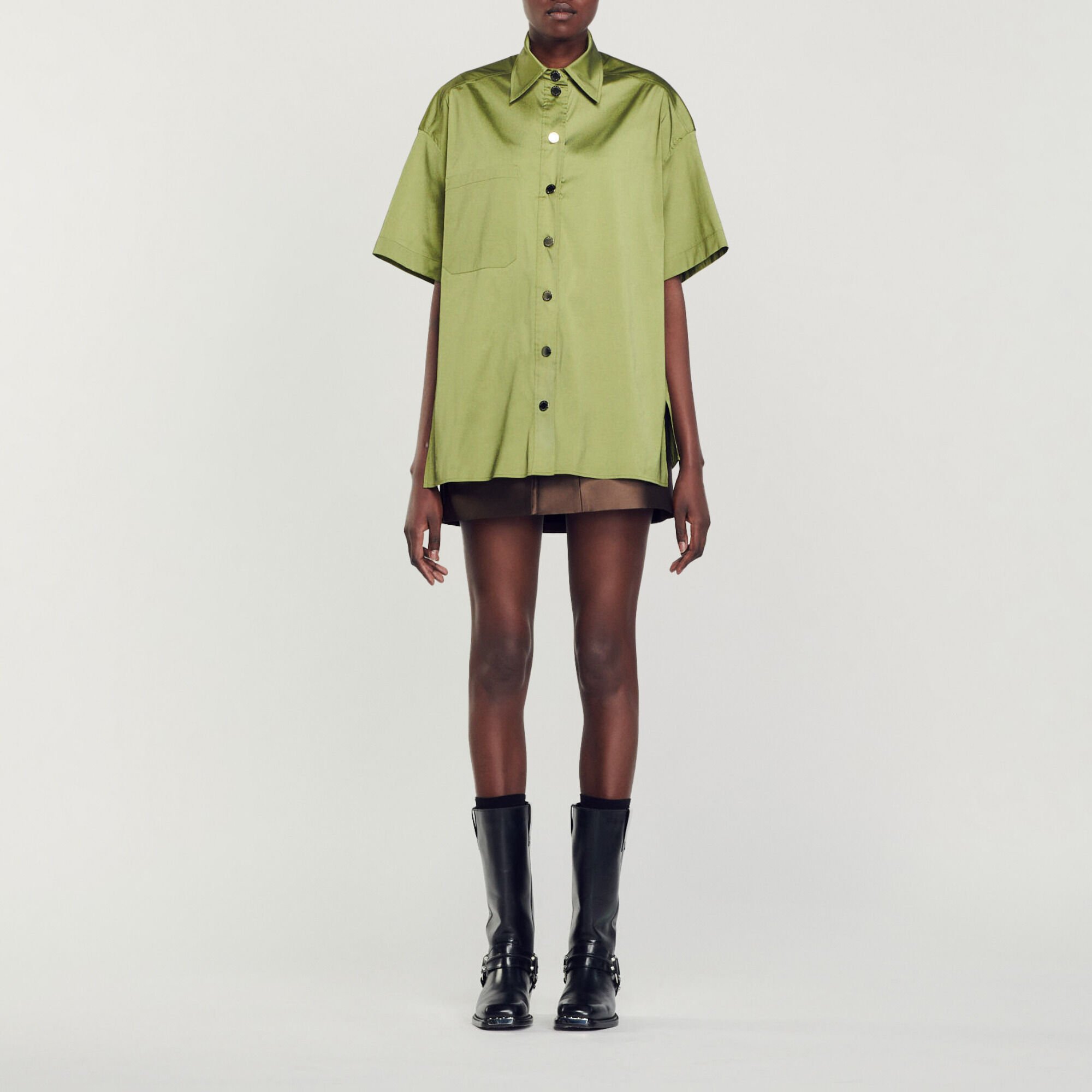 Oversize satin shirt 