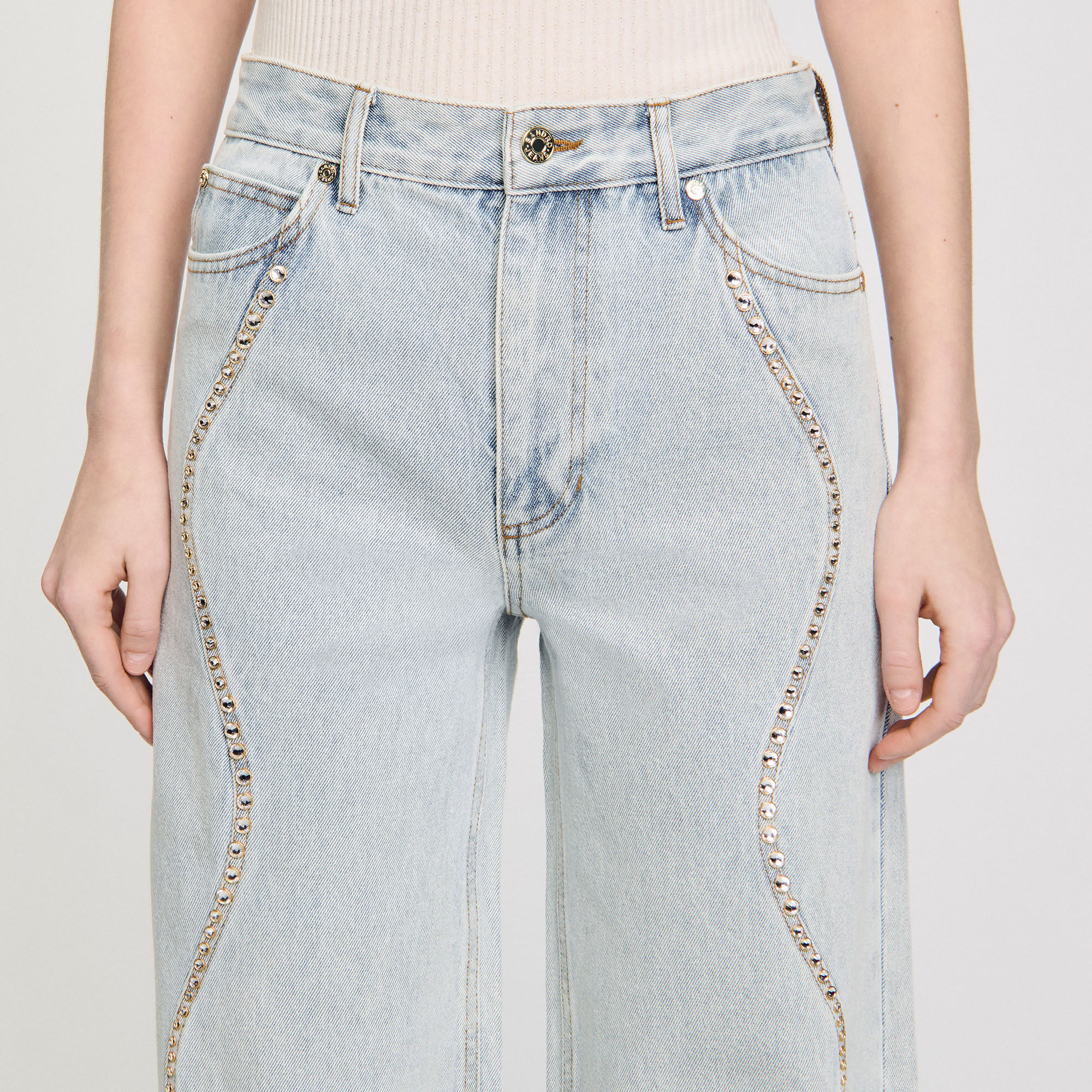 girlish St.cecilia    ヨネ Rhinestone-embellished jeans white / beige For Women