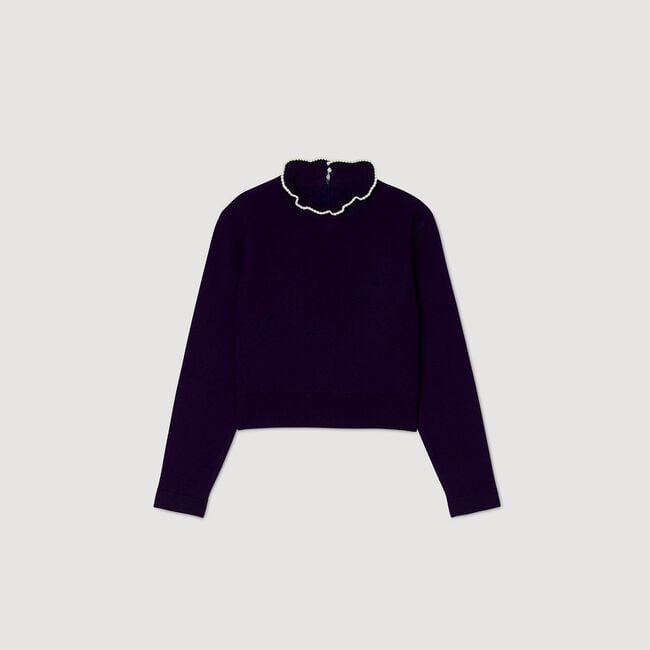 Ruffled-Neck Sweater