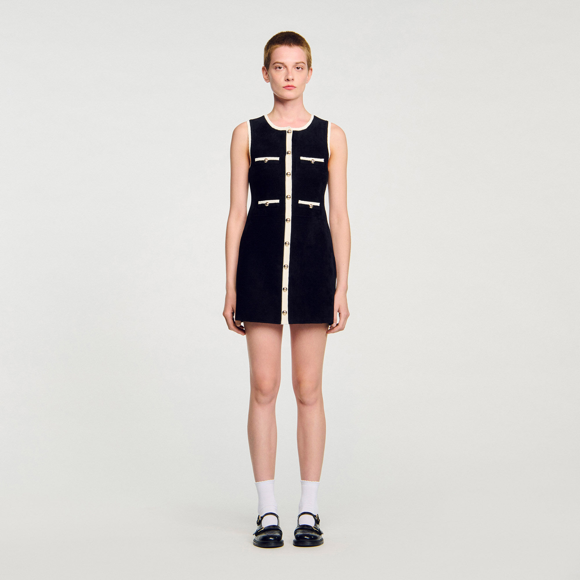 Mini velvet knit dress