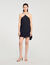 Mini cape dress with rhinestones