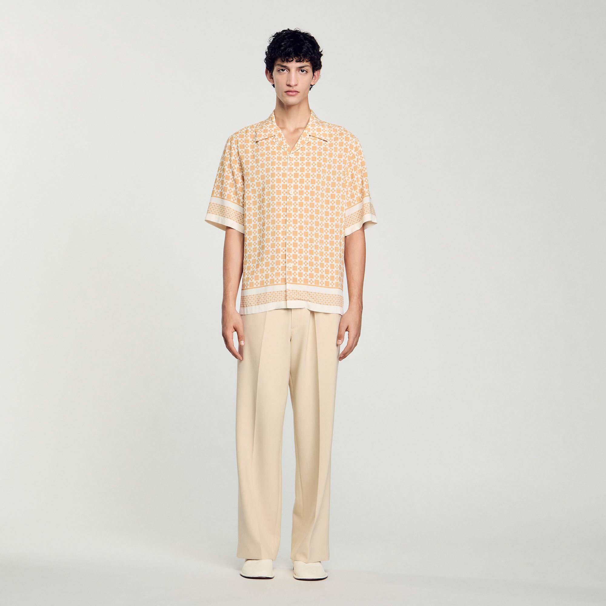 Square Cross motif flowing blouse