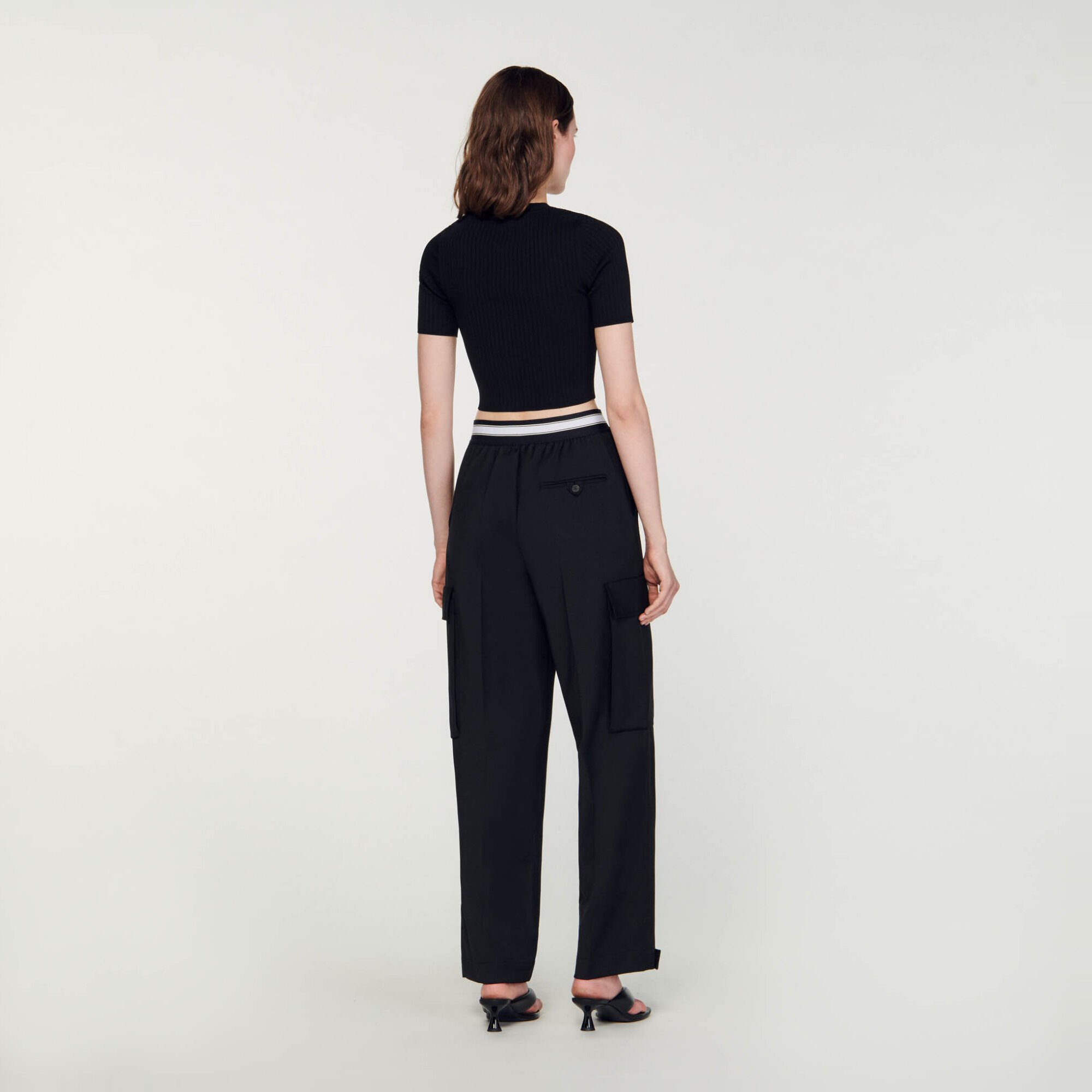 Cropped openwork jumper