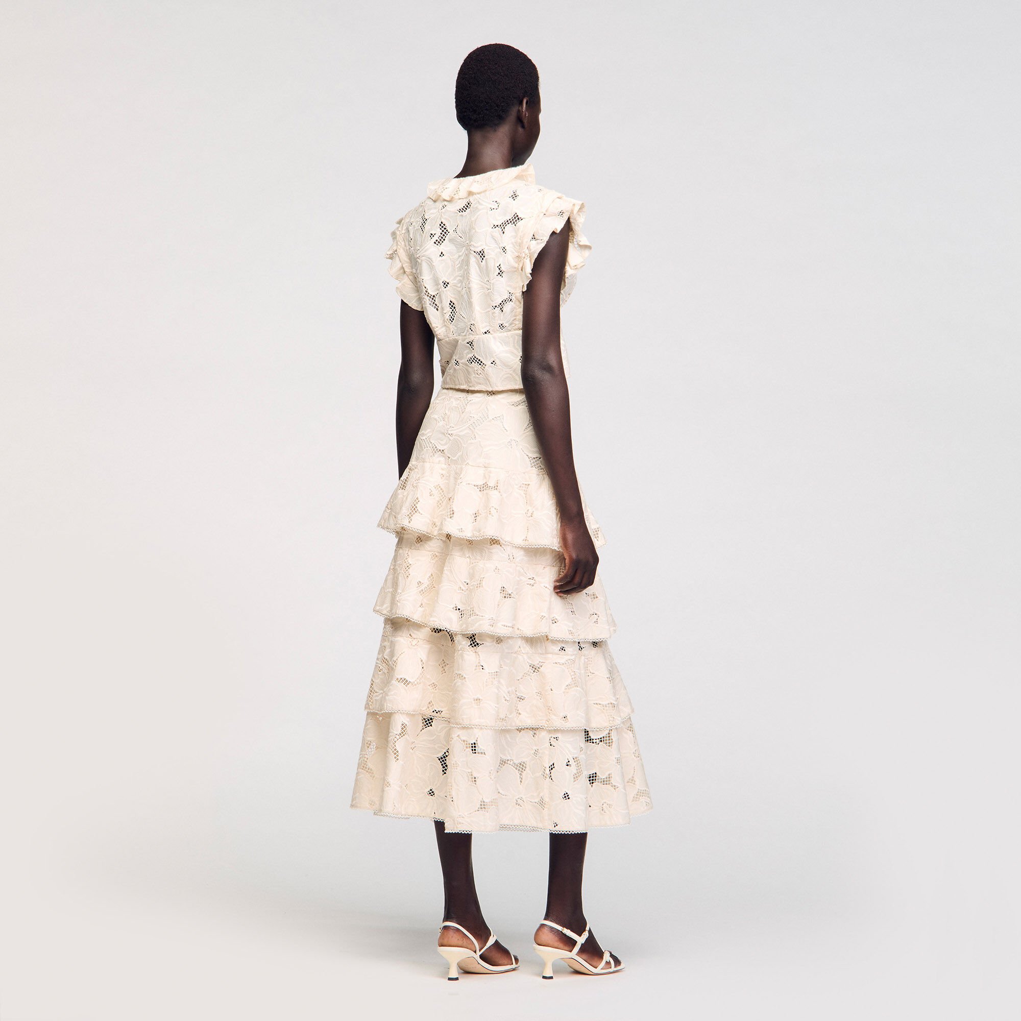 Long frilled skirt