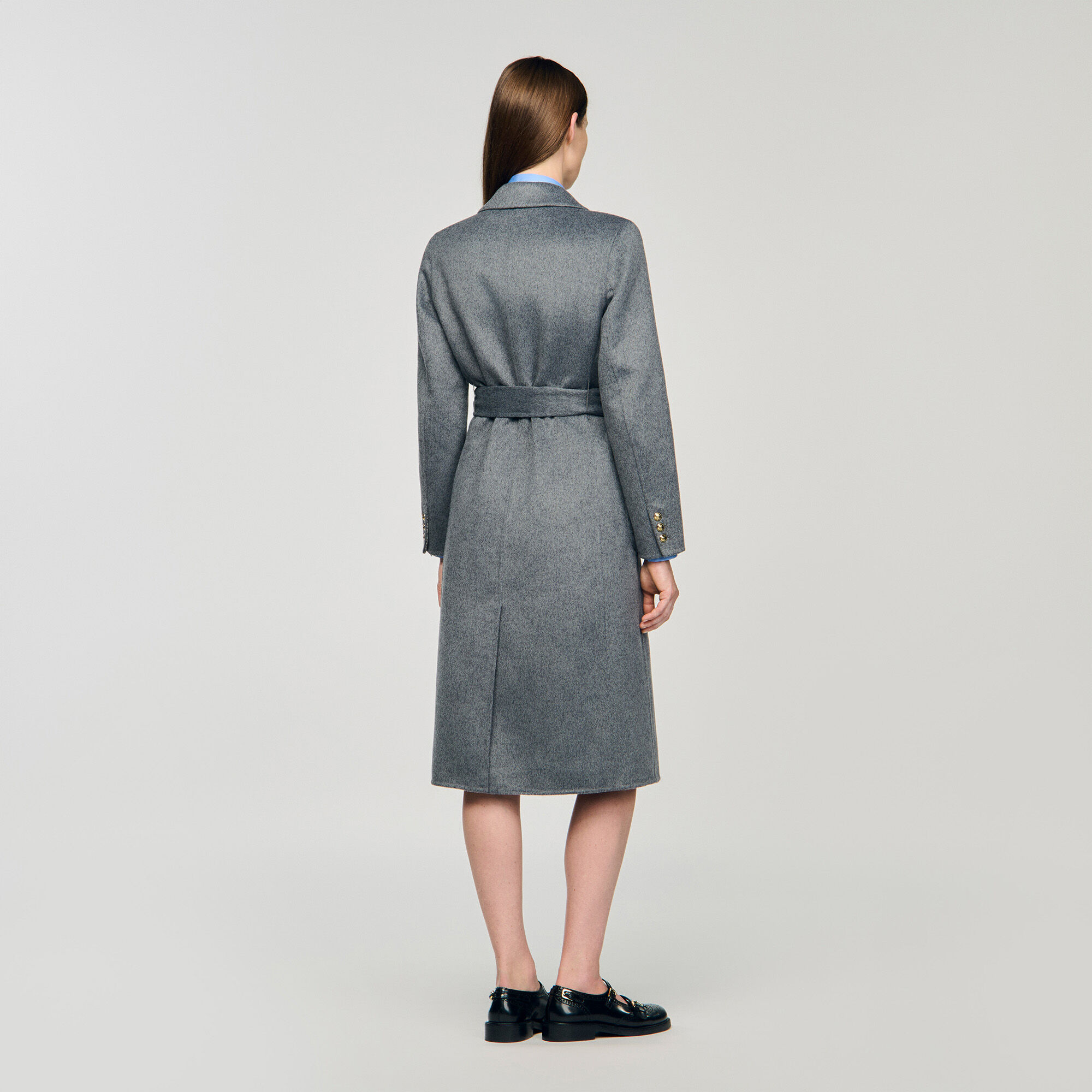 sandro paris  コート Trench coat with rhinestone collar white / beige For Women