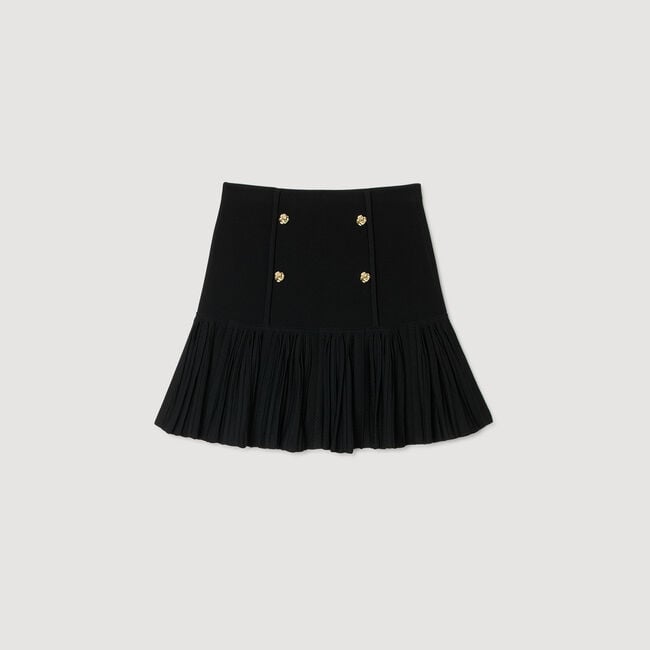 Mini pleated knit skirt