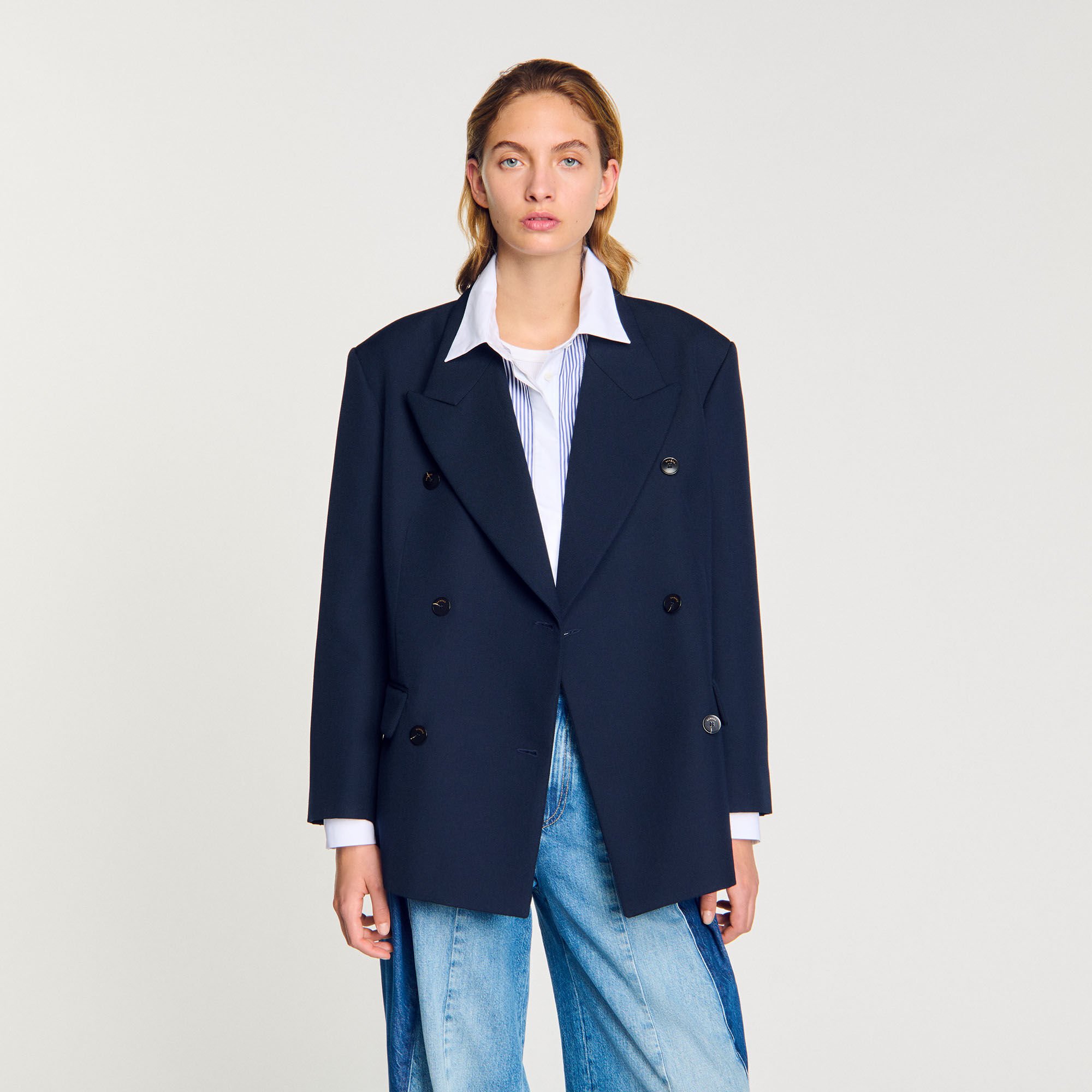 Wool blend suit jacket