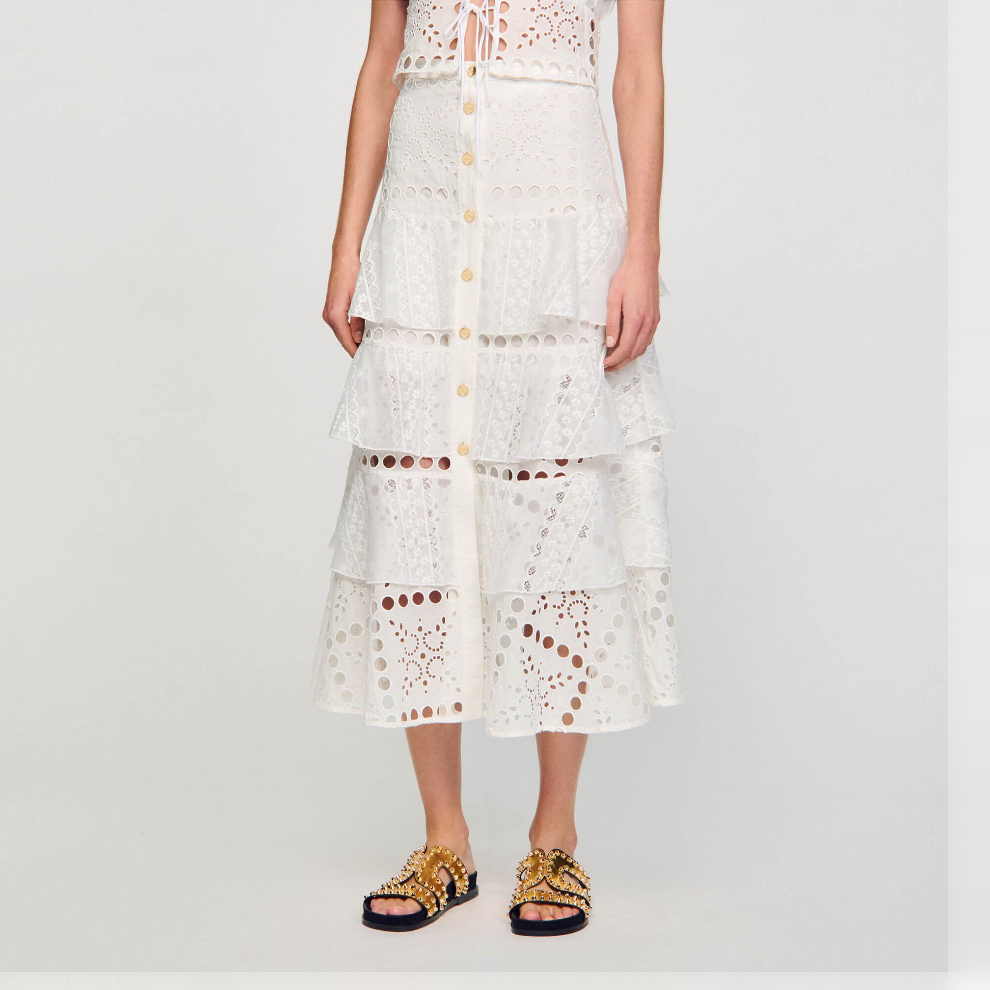 Broderie anglaise long skirt
