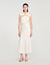 Satin maxi dress with rhinestones