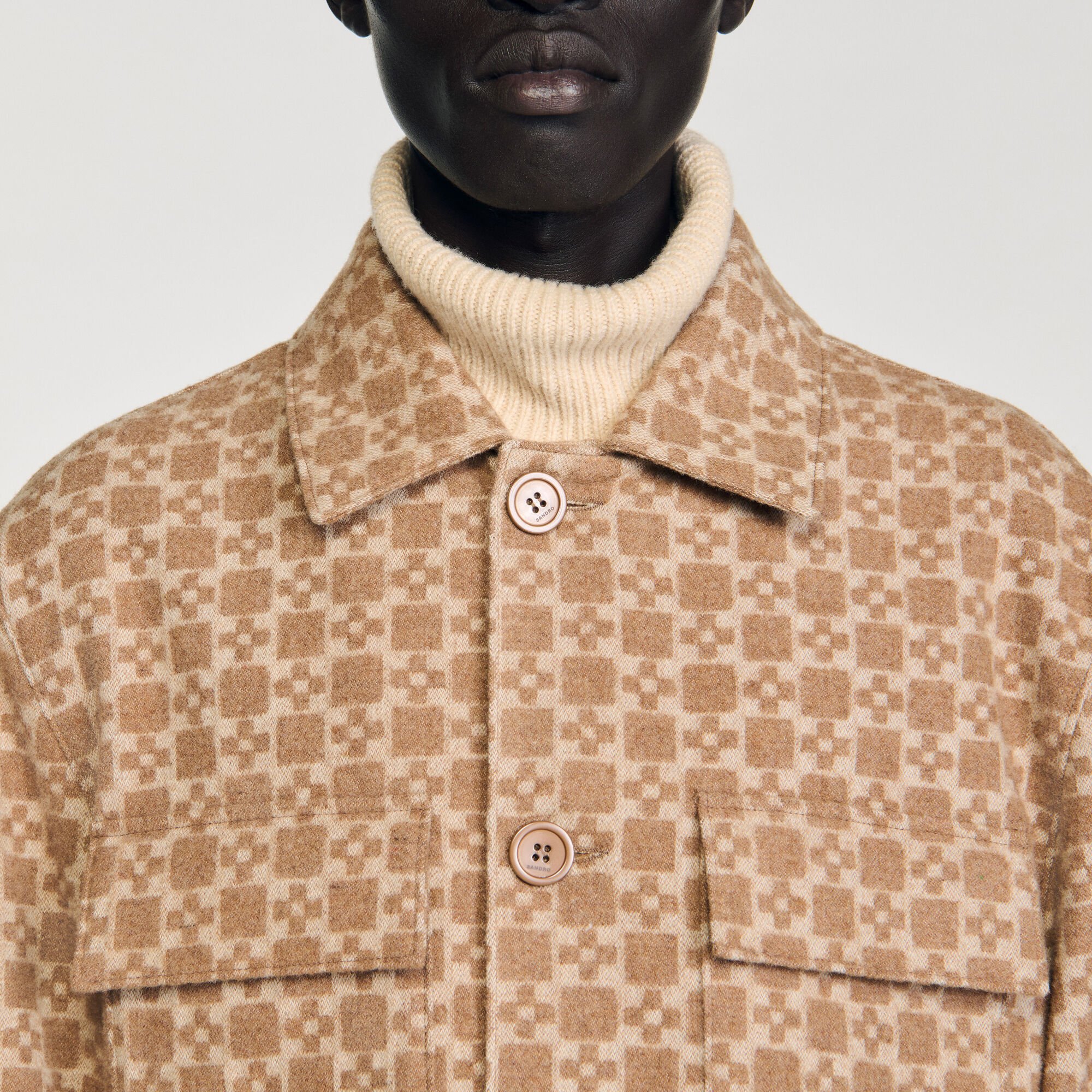Square Cross jacquard overshirt