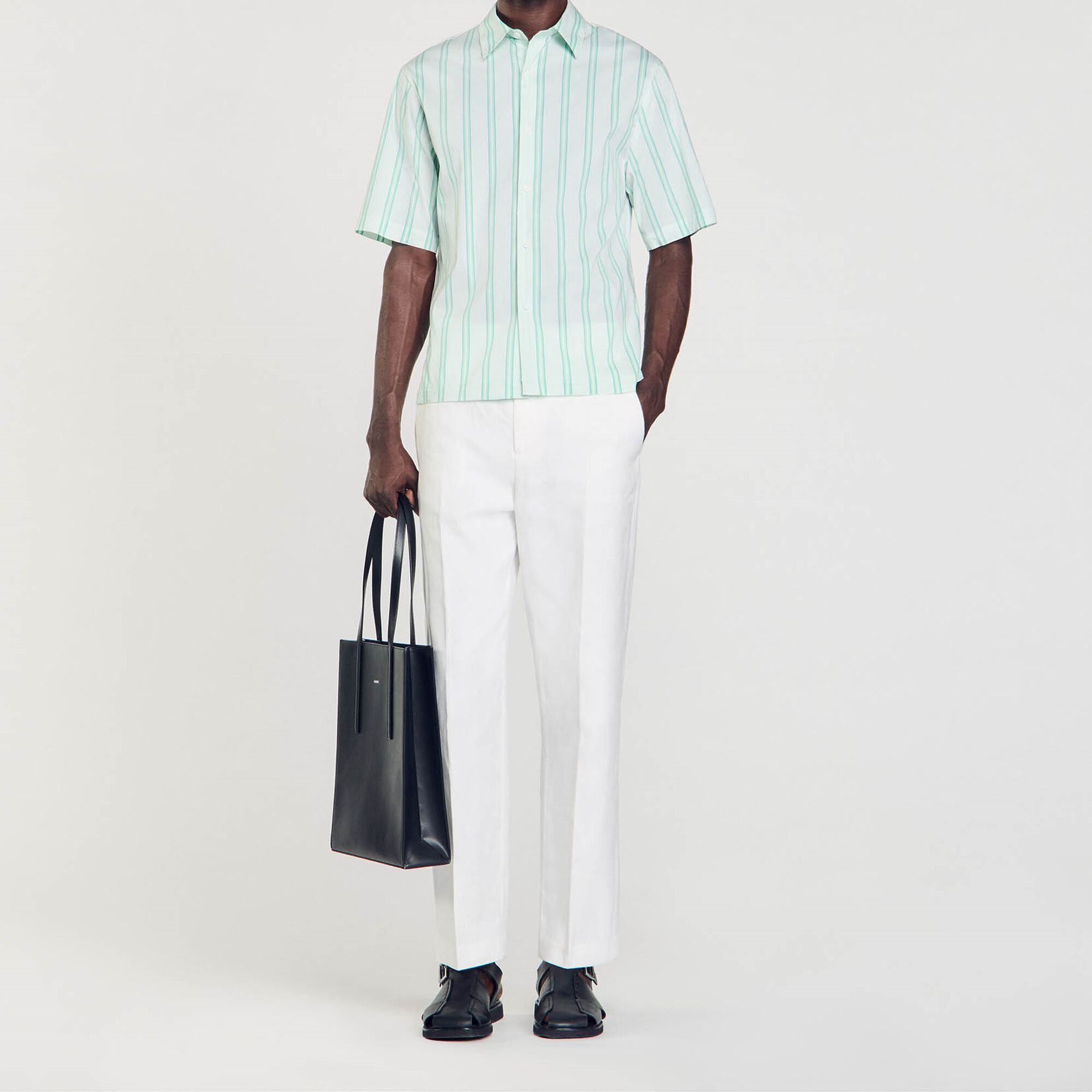 Stripy short-sleeved shirt