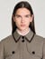 Houndstooth trench, leather collar Houndstooth trench, leather collar