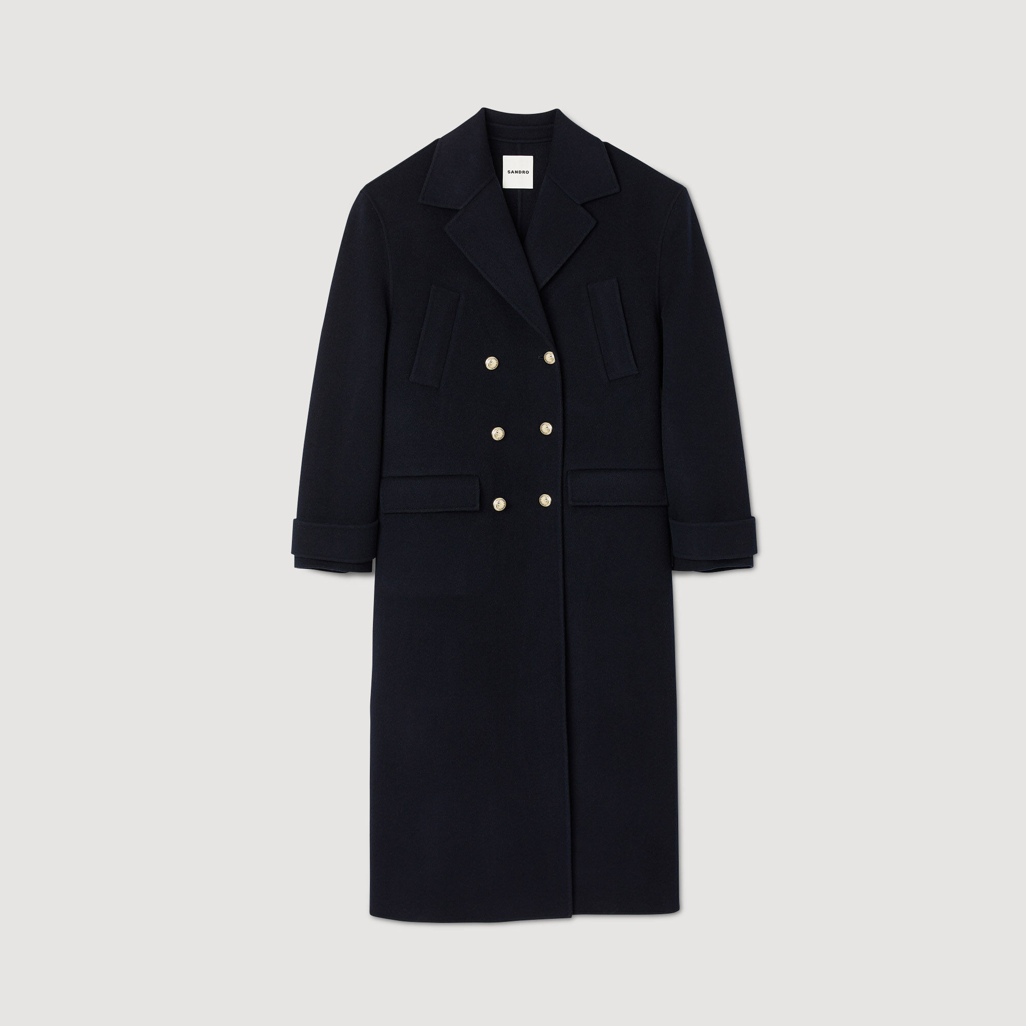 Sandro Parisサンドロ・パリ　ウールジャケットコート　ベージュ　36 Trench coat with rhinestone collar white / beige For Women
