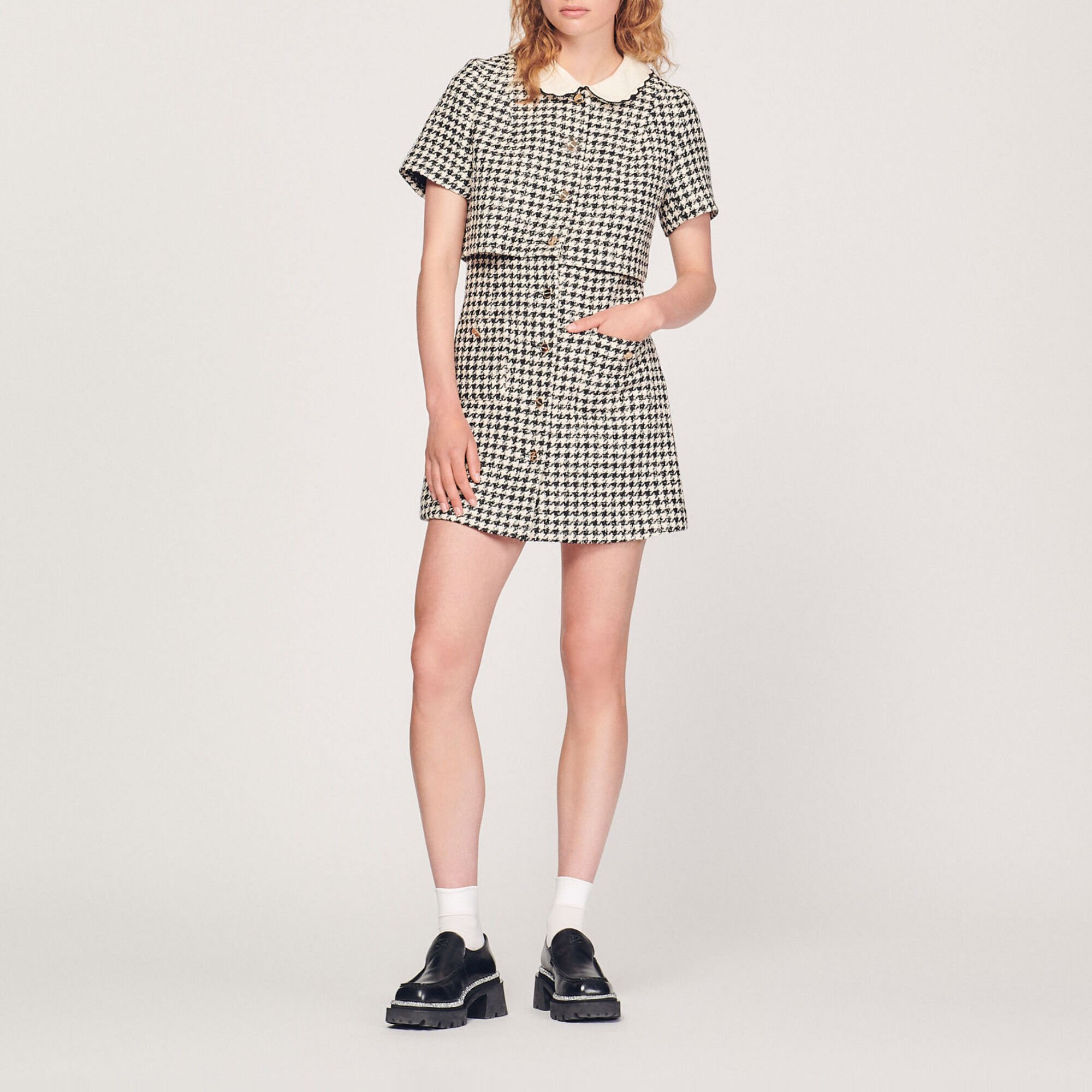 Tweed trompe l'œil dress