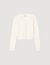 Cropped rib knit cardigan