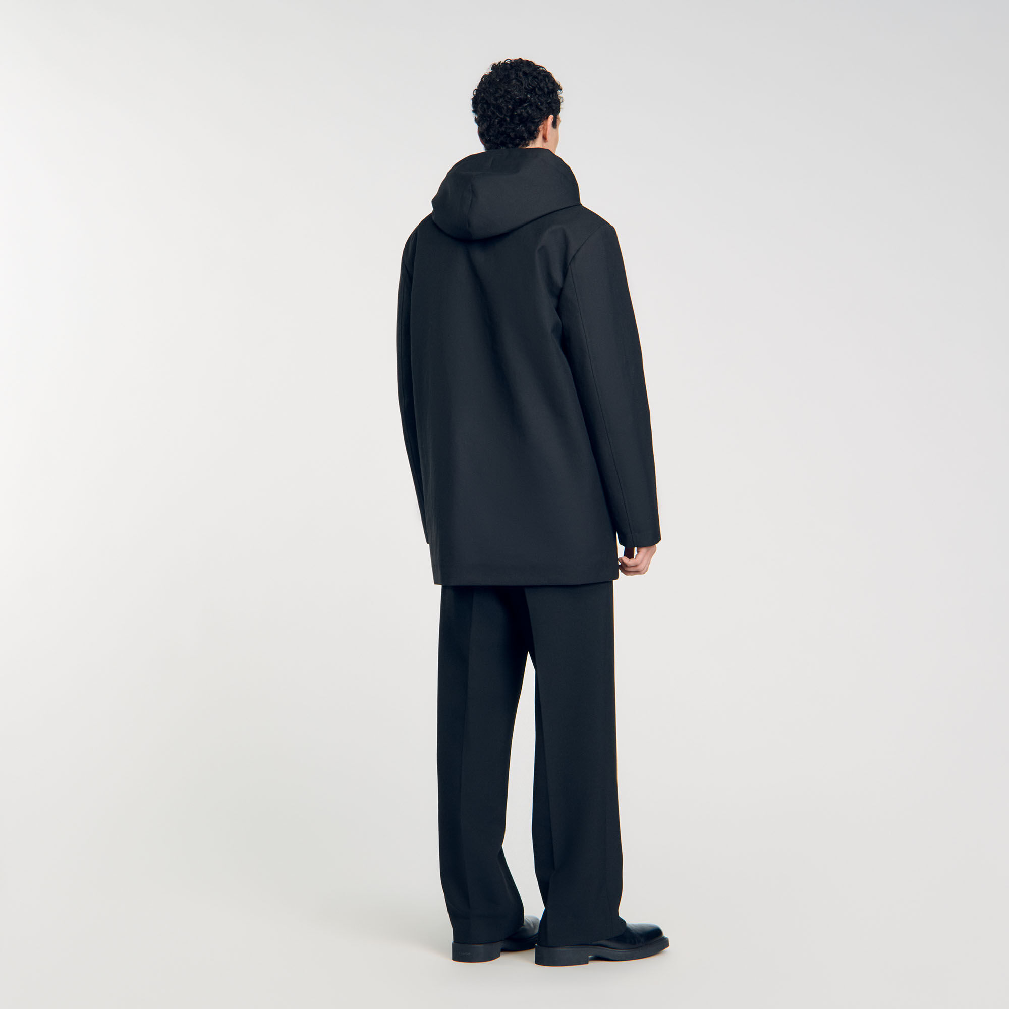 Hooded parka with zip