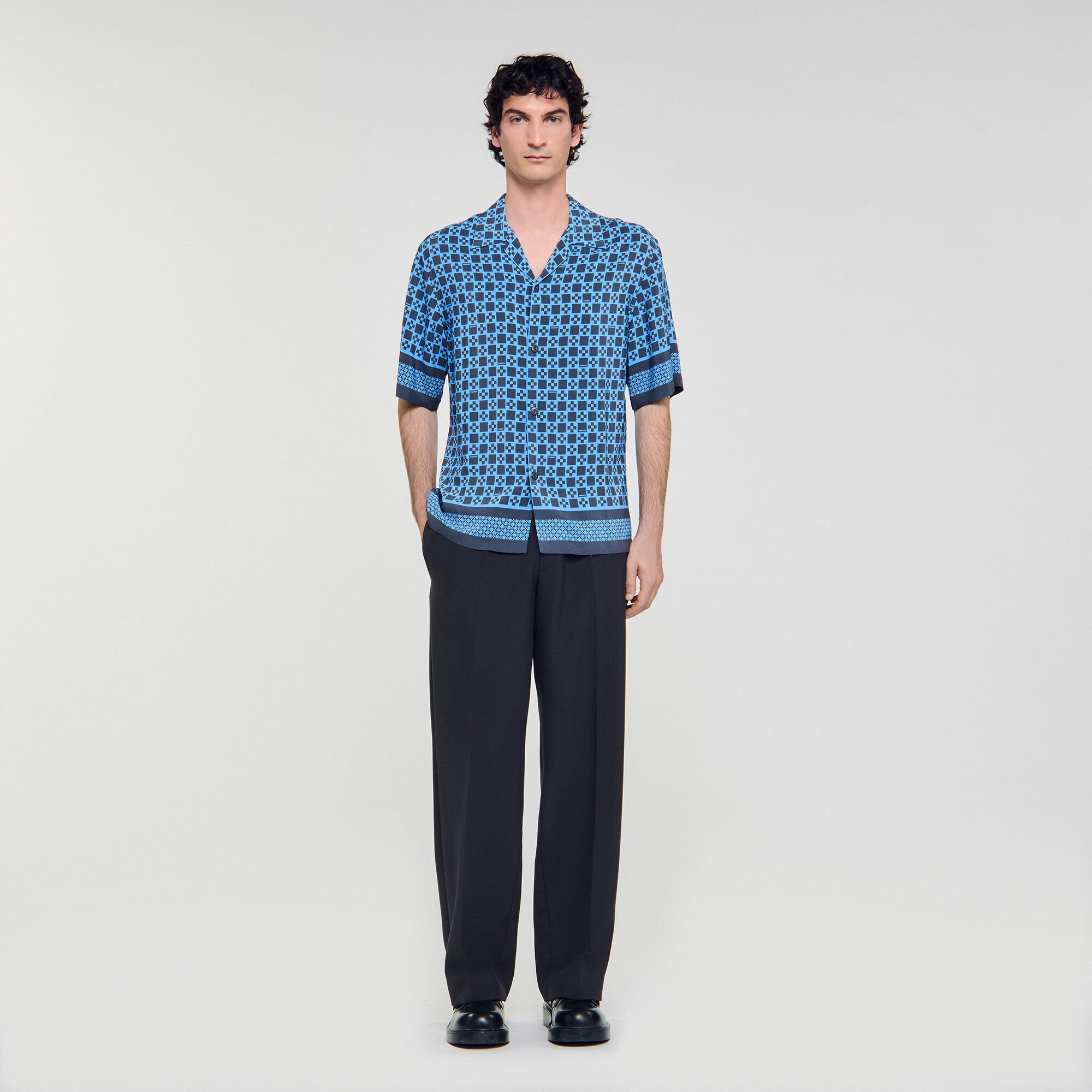 Square Cross motif flowing shirt