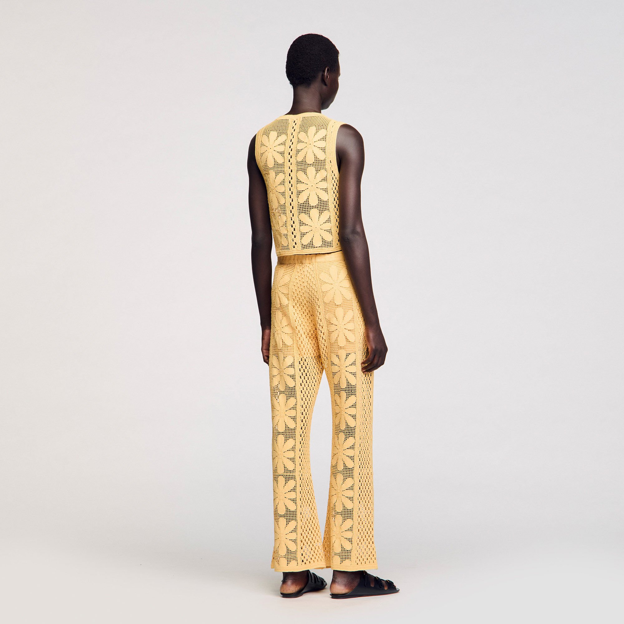 Crochet straight-leg trousers