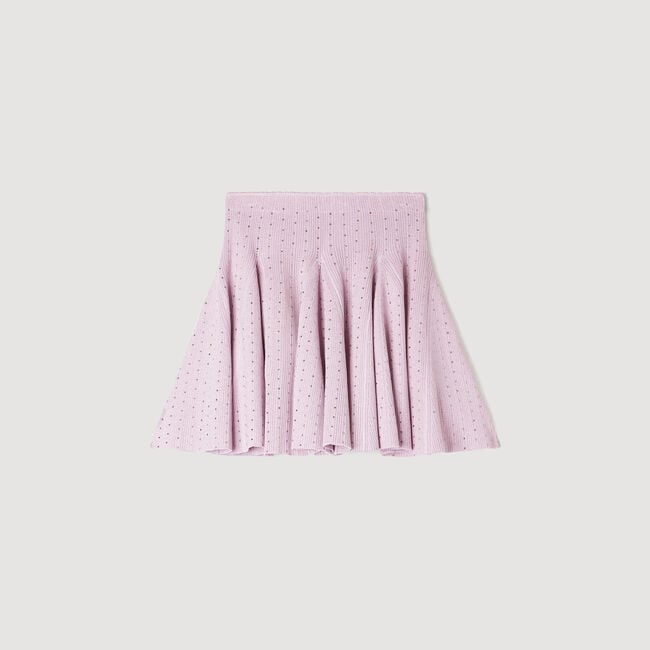 Mini rhinestone knit skirt