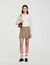 Pleated micro houndstooth skirt