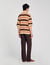 Striped knit polo shirt