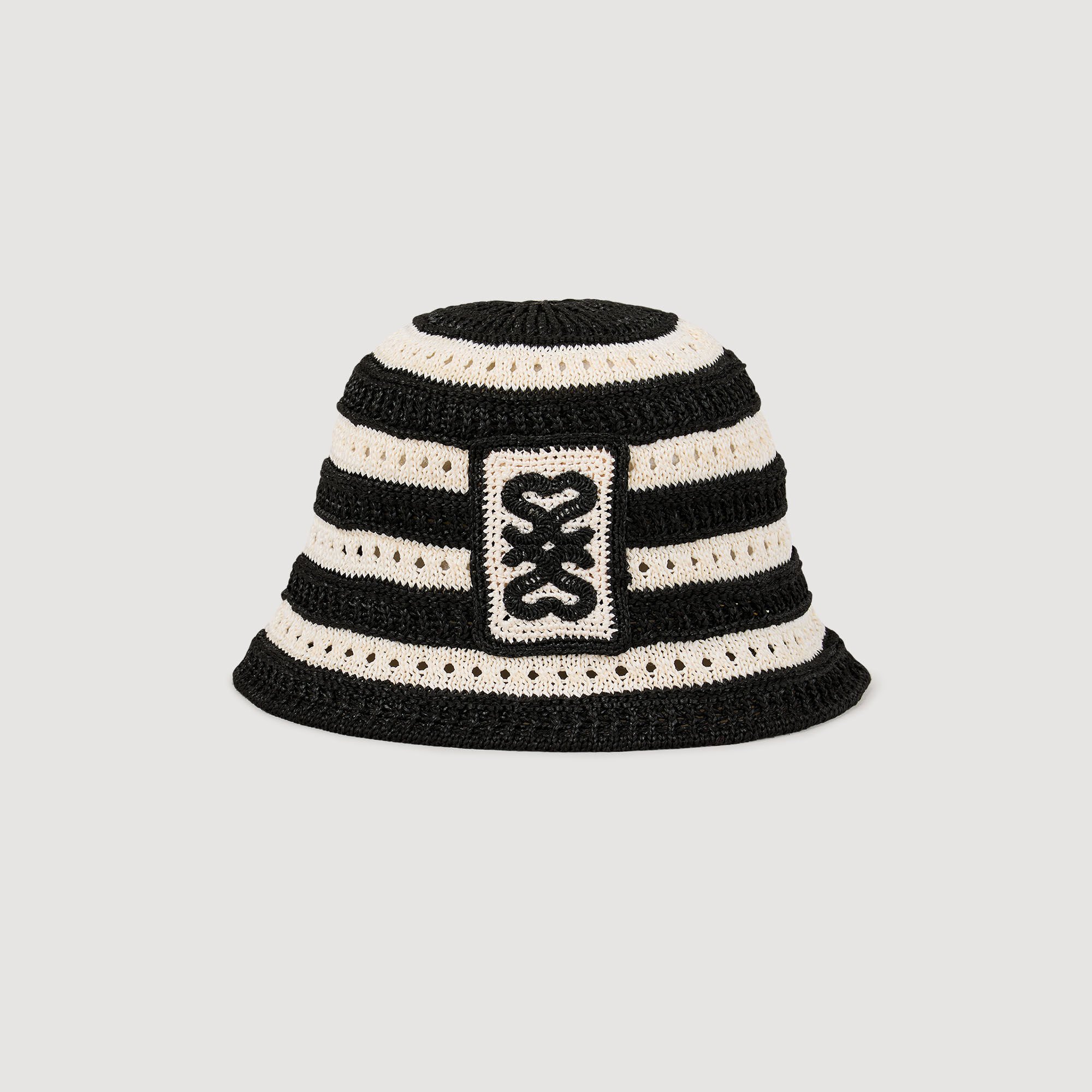 Striped crochet bucket hat
