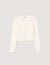 Cropped rib knit cardigan