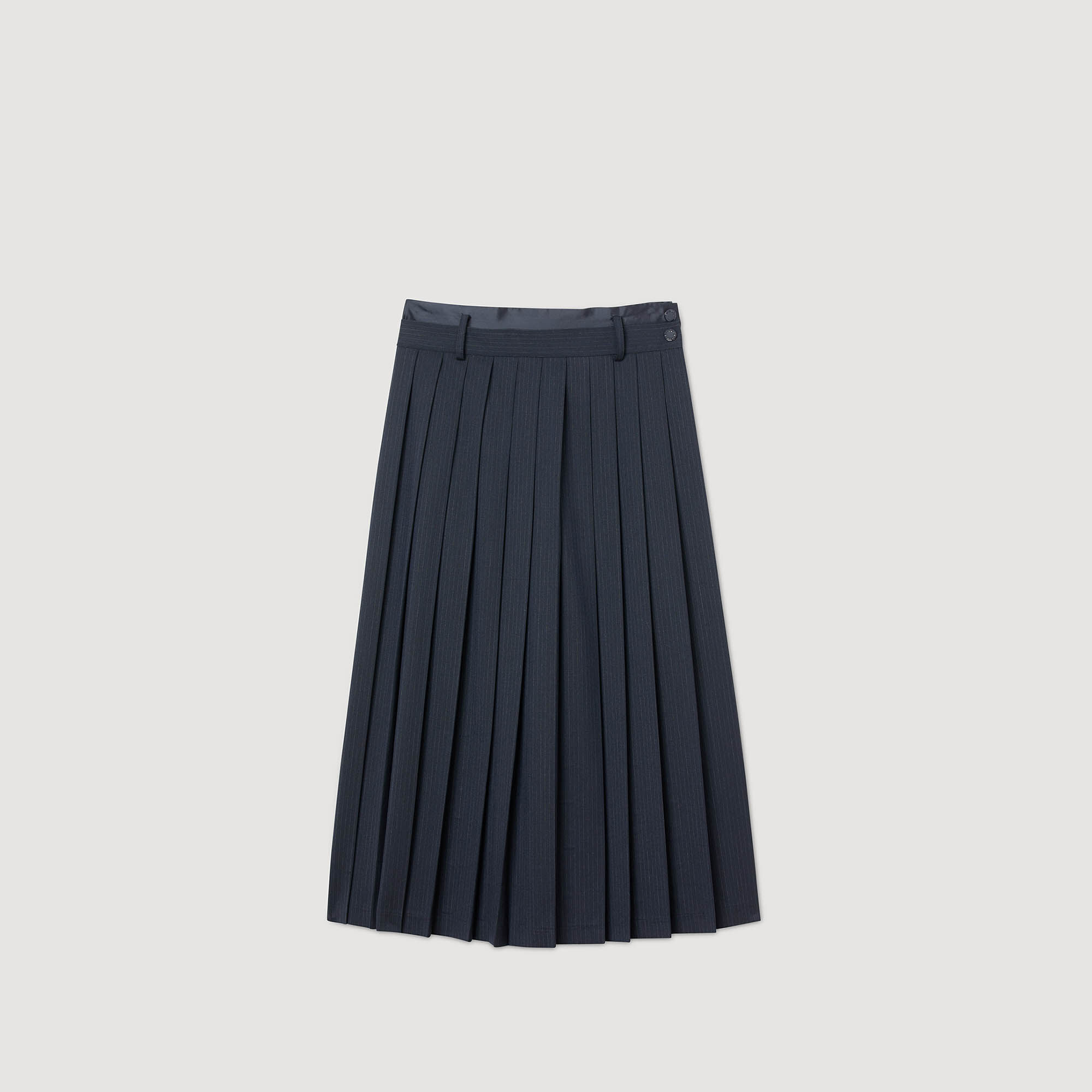 Maxi pleated skirt blue For Women | Sandro Paris