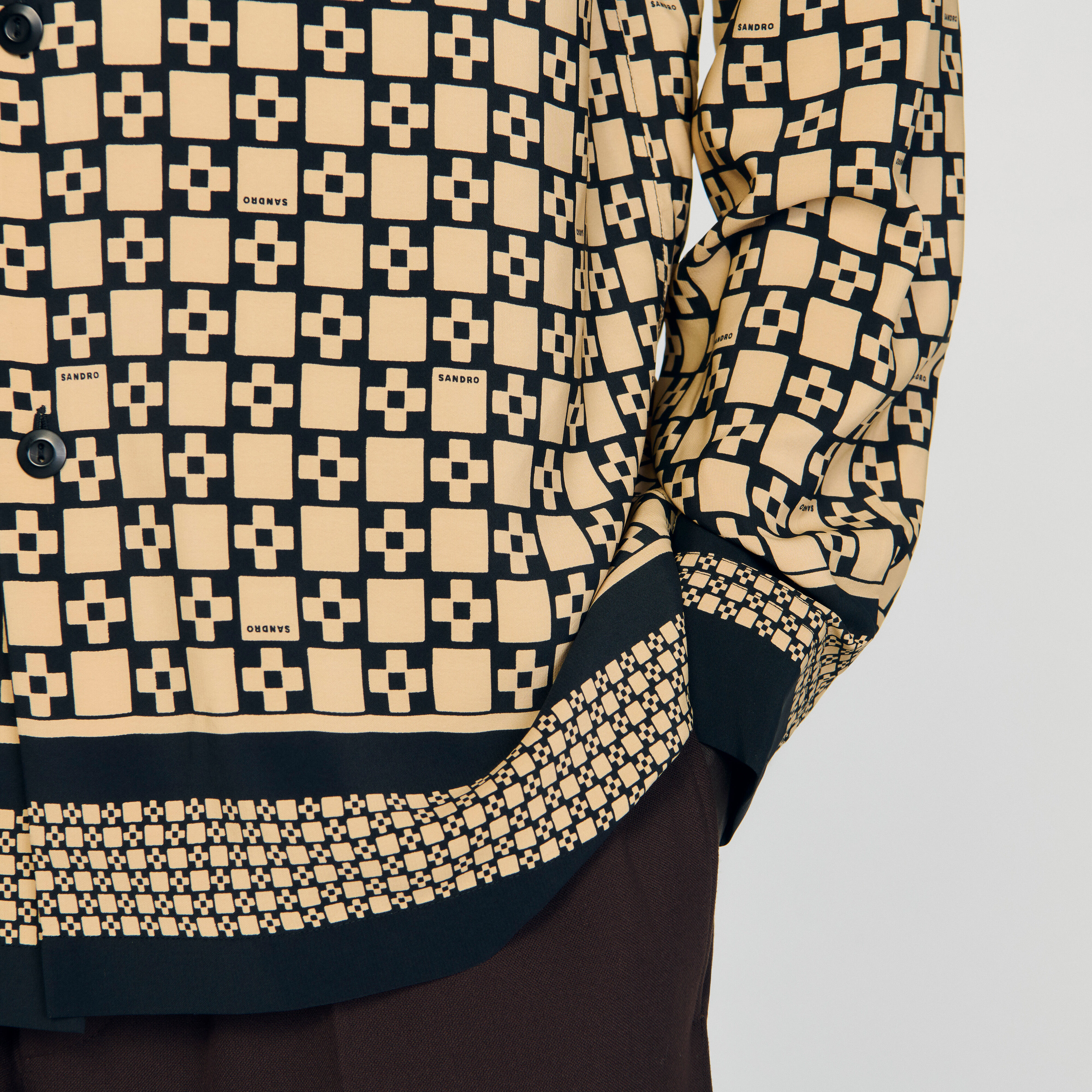 Men’s ARCHIVIO アンダーシャツ サイズ48 Square cross long sleeve shirt brown for Men | Sandro Paris