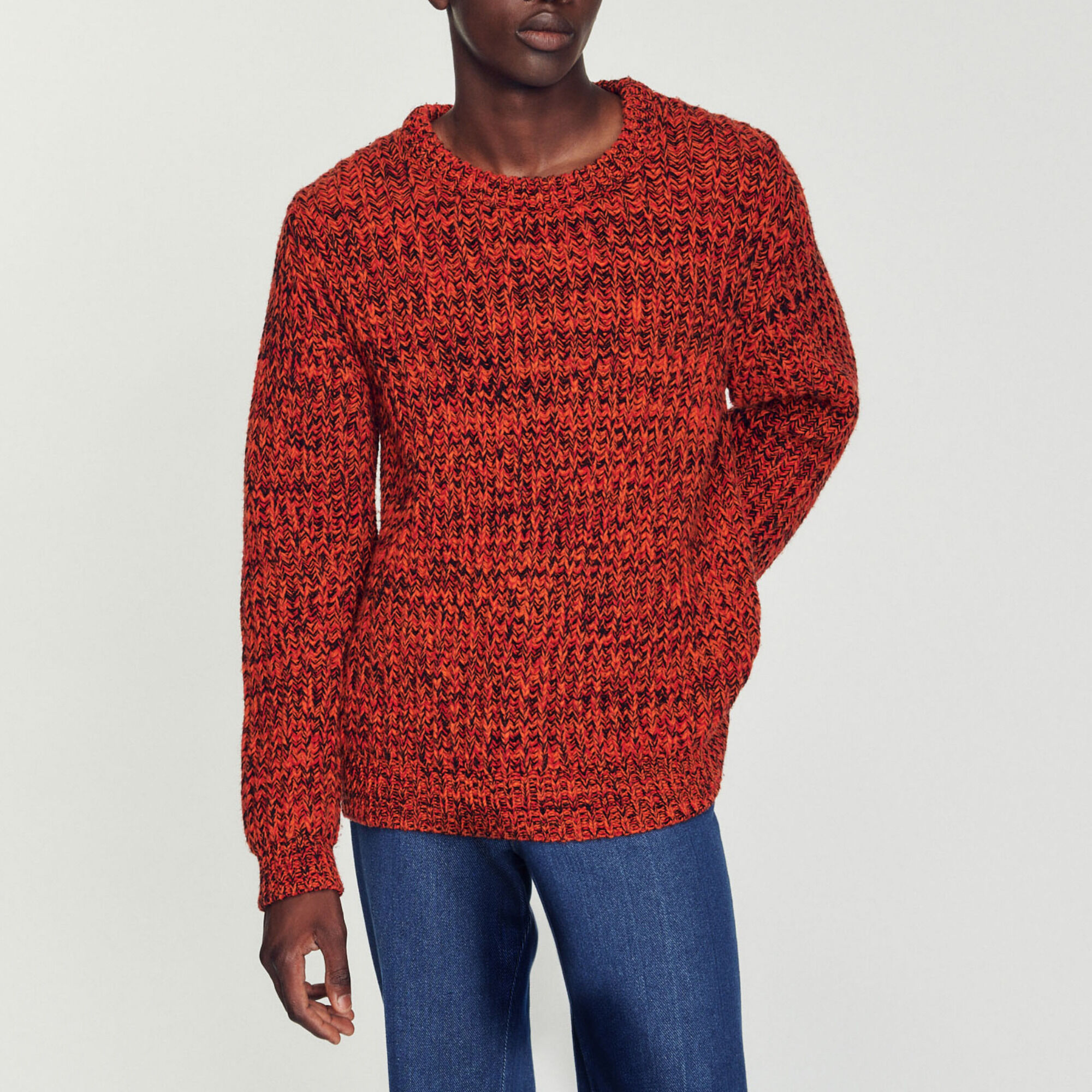 Sandro red sweater shop