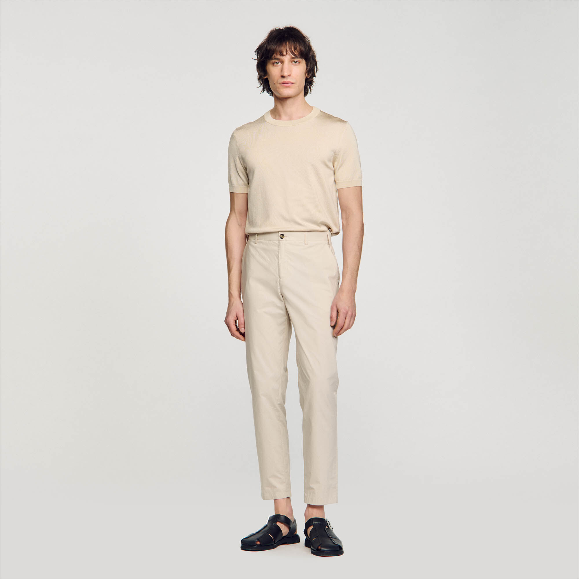 Cotton tapered trousers